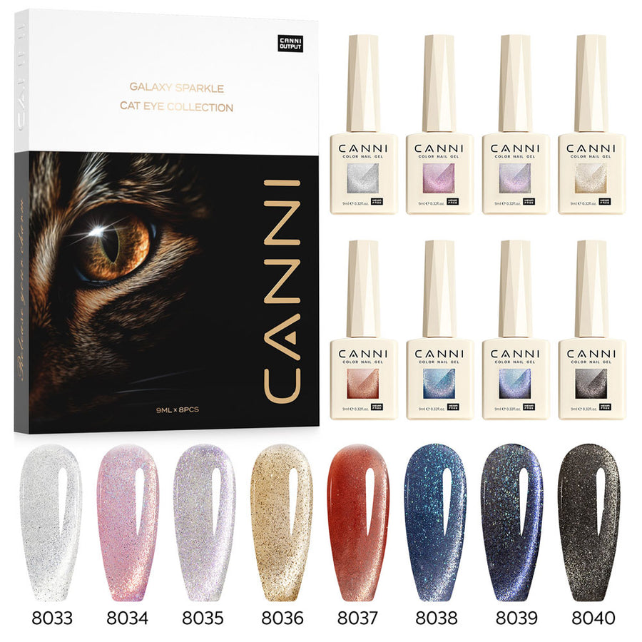CANNI Gel Polish 8 Colors Set - Interstellar Cat Eye Collection
