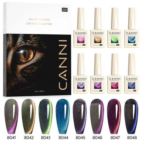 CANNI Cat Eye Gel Polish 8 Colors Set - Starry Sky Miracle