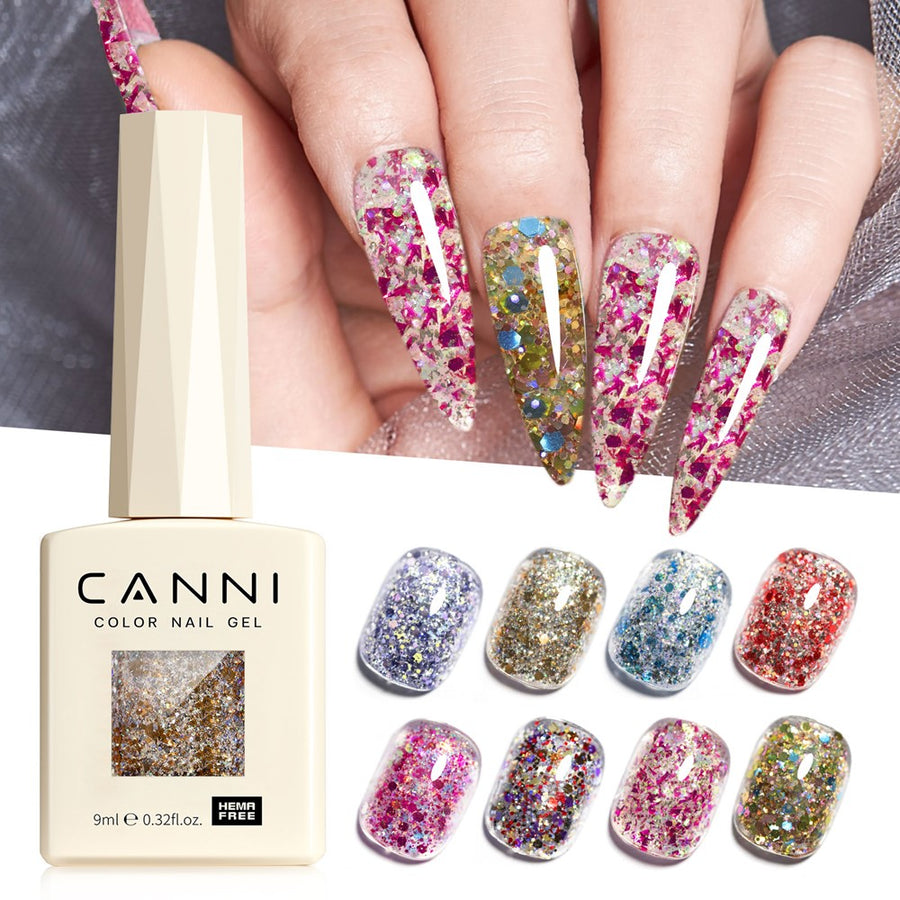 CANNI Glitter Nail Gel 9ml - Glitz Flash Series