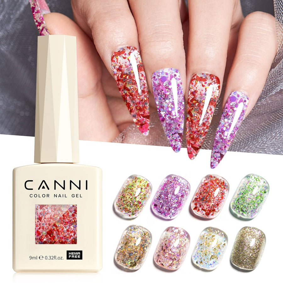 CANNI Glitter Nail Gel 9ml - Prism Flash Series