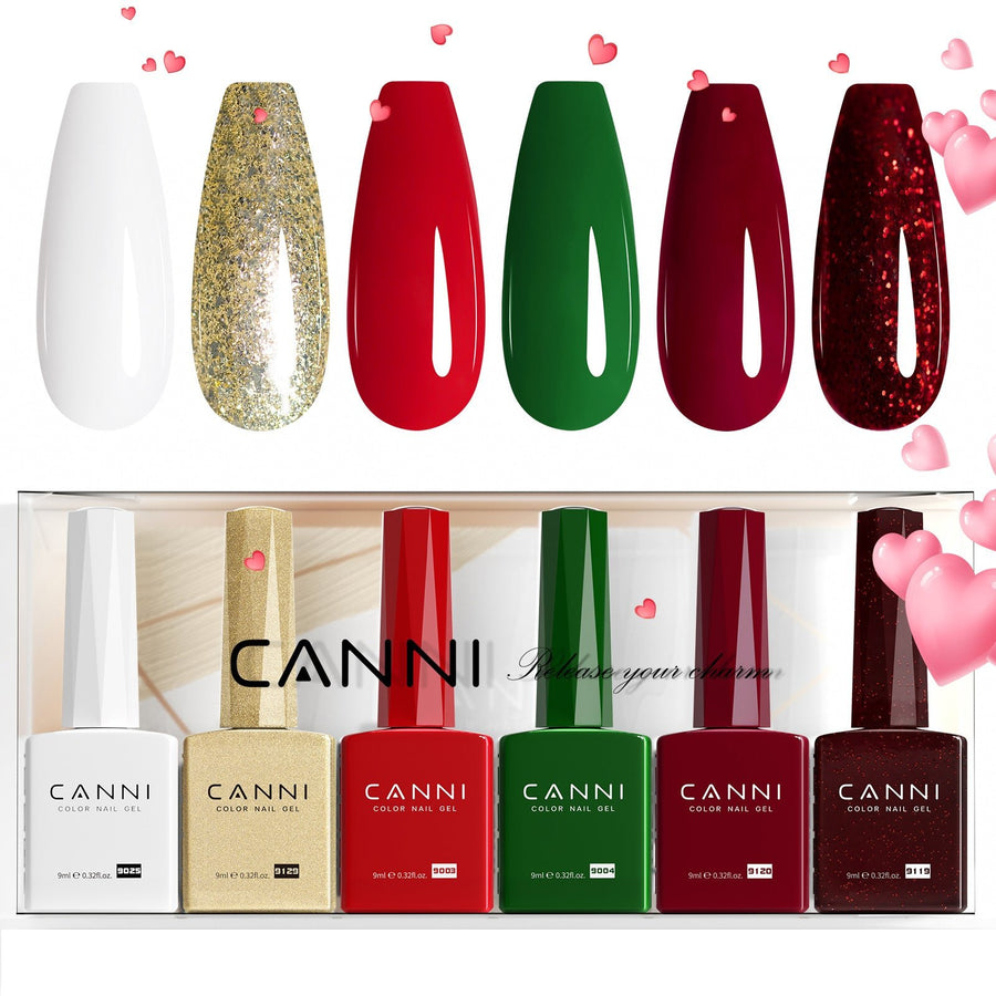 CANNI Holiday Jubilee Kit - 9ml Nail Gel 6 Colors Set-2315