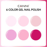 CANNI Pink Champagne Dreams Kit - 9ml Nail Gel 6 Colors Set-2302, view 4
