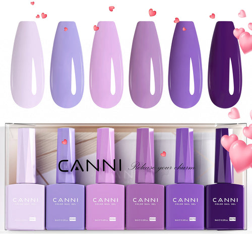 CANNI 2308 - 9ml Nail Gel 6 Colors Set