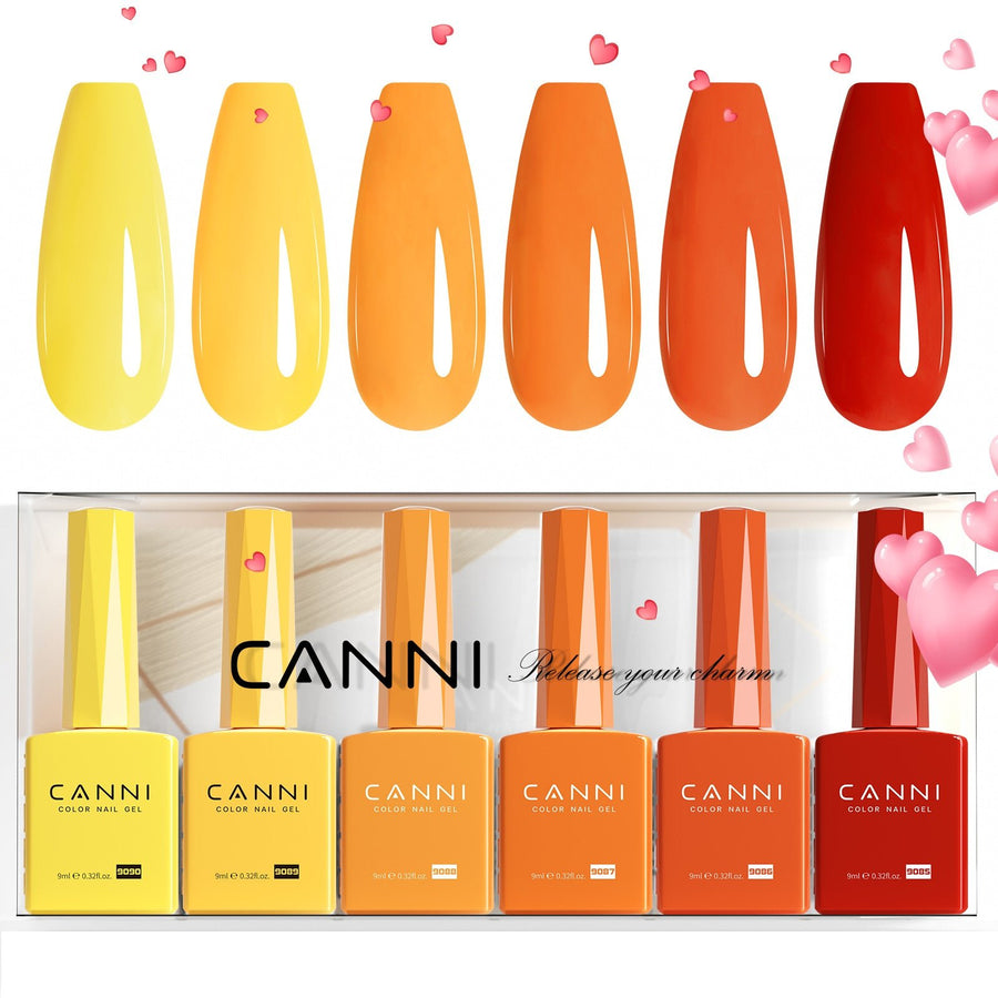 CANNI Tangerine Tango Kit - 9ml Nail Gel 6 Colors Set-2312