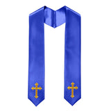 Cap and Gown Direct 60" CHOIR STOLE WITH WHITE OR GOLD CROSS EMBROIDERY, view 2
