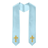 Cap and Gown Direct 60" CHOIR STOLE WITH WHITE OR GOLD CROSS EMBROIDERY, view 3