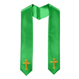 Cap and Gown Direct 60" CHOIR STOLE WITH WHITE OR GOLD CROSS EMBROIDERY, view 4