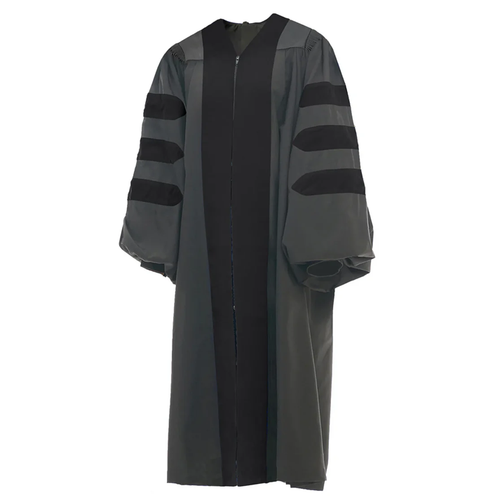 Cap and Gown Direct Black Deluxe Doctoral Gown - No Piping