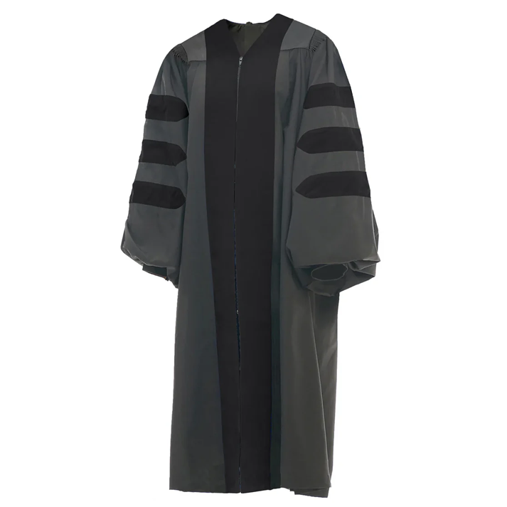 Cap and Gown Direct Black Deluxe Doctoral Gown - No Piping