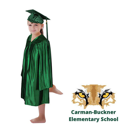 Cap and Gown Direct Carman-Buckner Graduation Set – Shiny Green Cap, Gown & Tassel Gold 2026 Charm