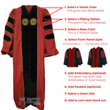Cap and Gown Direct Custom Deluxe Doctoral Gown, 3-Bar - Academic Regalia, view 2