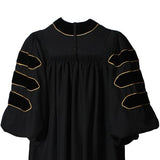 Cap and Gown Direct Deluxe Black Doctoral Gown with Gold Piping (Clearance), view 3