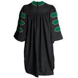 Cap and Gown Direct Deluxe Emerald Green Doctoral Gown with Gold Piping (Clearance), view 2