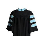 Cap and Gown Direct Deluxe Light Blue Doctoral Gown with Gold Piping (Clearance), view 3