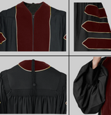 Cap and Gown Direct Maroon Deluxe Doctoral Gown with Gold Piping - Academic Regalia, view 3