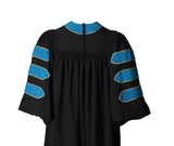 Cap and Gown Direct Deluxe Peacock Blue Doctoral Gown with Gold Piping (Clearance), view 3