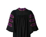 Cap and Gown Direct Deluxe Purple Doctoral Gown with Gold Piping (Clearance), view 3