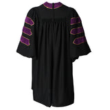 Cap and Gown Direct Purple Deluxe Doctoral Gown with Gold Piping - Academic Regalia, view 2
