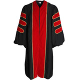 Cap and Gown Direct Red Deluxe Doctoral Gown with Gold Piping- Academic Regalia, view 2