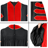 Cap and Gown Direct Red Deluxe Doctoral Gown with Gold Piping- Academic Regalia, view 4