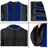Cap and Gown Direct Royal Blue Deluxe Doctoral Gown with Gold Piping- Academic Regalia, view 4