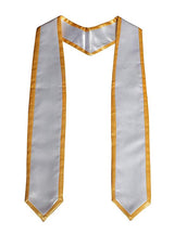 Cap and Gown Direct Deluxe Customized White Graduation Stole with Gold Trim 72", view 2