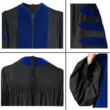 Cap and Gown Direct Deluxe Doctoral Gown - No Piping - Red, Black or Royal, view 6