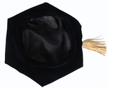 Cap and Gown Direct Hexagon Velvet Faculty Tam – 6-Sided Classic with Gold Tassel, view 3