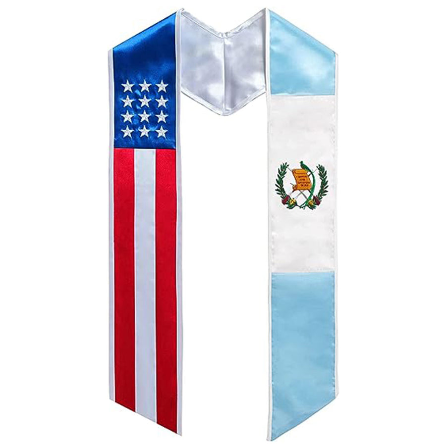 Cap and Gown Direct USA/Guatemala Flag Graduation Stole - Flag Sashes for Graduates