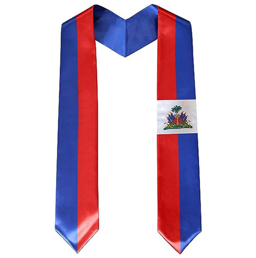 Cap and Gown Direct Haiti Flag Graduation Stole - Flag Sashes for Graduates
