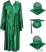 Cap and Gown Direct Isaac Lane Elementary Graduation Set – Shiny Hunter Green Cap, Gown & Tassel, view 2