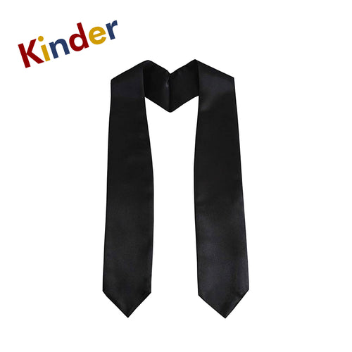 Cap and Gown Direct Black Kindergarten Preschool Graduation Stole – Satin Grad Sash for Kids