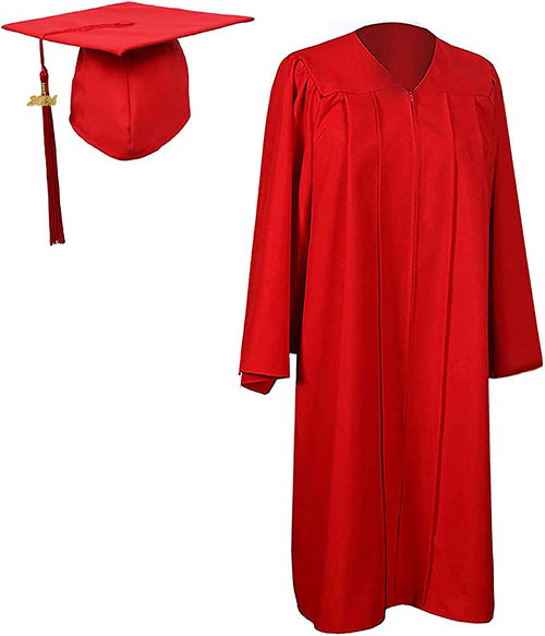 Cap and Gown Direct KUI Associate’s Degree Package – Matte Red Cap, Gown & Tassel Set
