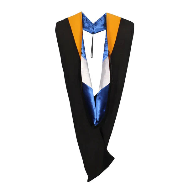 Cap and Gown Direct Master Hood - Gold Velvet - Royal Blue Lining - White Chevron