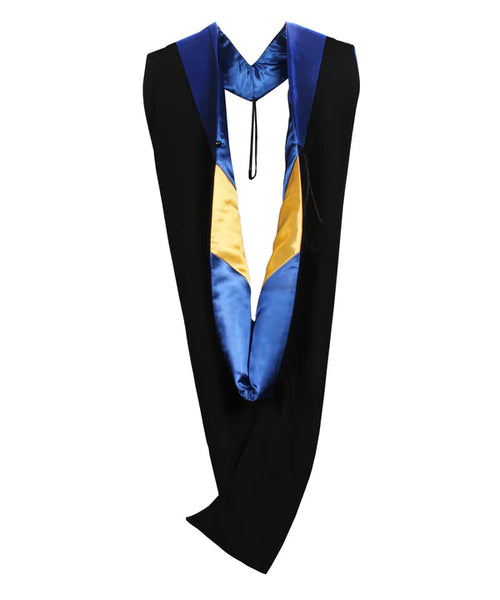 Cap and Gown Direct Master Hood - Royal Blue Velvet - Royal Blue Lining - Gold Chevron