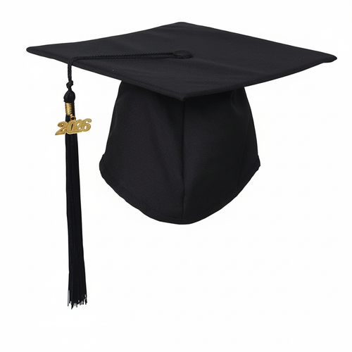 Cap and Gown Direct Matte Black Graduation Cap and Tassel with Gold 2026 Year Charm