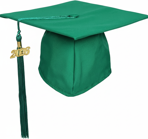 Cap and Gown Direct Matte Kelly Green Graduation Cap and Tassel