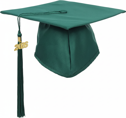 Cap and Gown Direct Matte Hunter Green Graduation Cap and Tassel