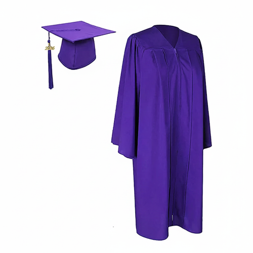 Cap and Gown Direct Matte Purple Cap, Gown and Tassel  for Graduation