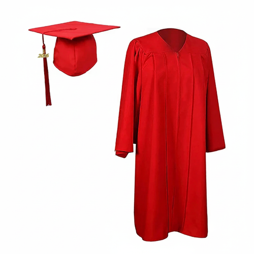 Cap and Gown Direct Matte Red Cap, Gown and Tassel  for Graduation