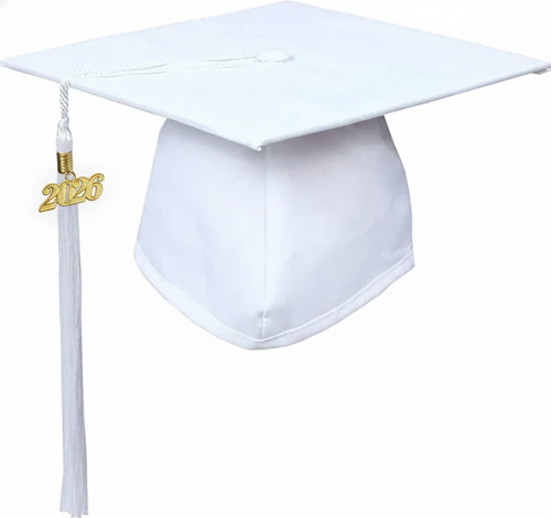 Cap and Gown Direct Matte White Graduation Cap and Tassel