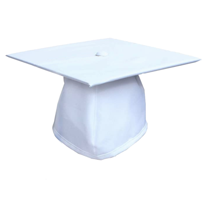 Cap and Gown Direct Matte White Graduation Cap - No Tassel