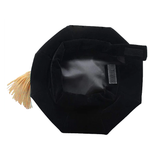 Cap and Gown Direct Black Velvet Octagon Doctoral Tam – 8-Sided with Gold Tassel & Velvet Hem, view 2