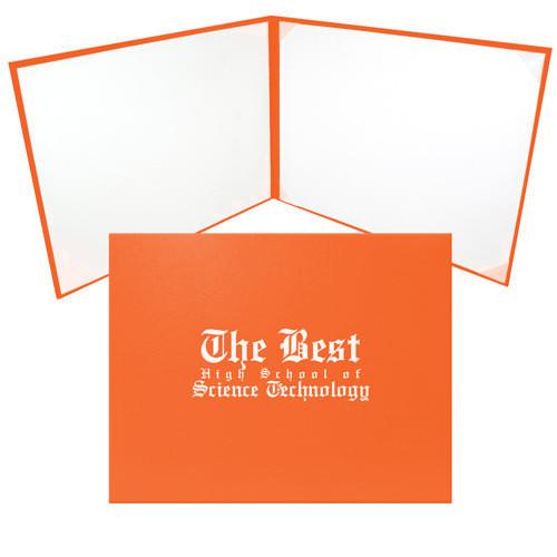 Cap and Gown Direct Orange Graduation Diploma Cover