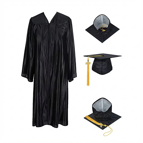 Cap and Gown Direct Shiny Black Cap, Gown & Tassel for Graduation