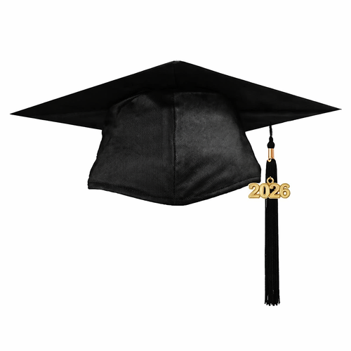 Cap and Gown Direct Shiny Black Graduation Cap and Tassel