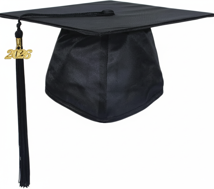 Cap and Gown Direct Shiny Black Graduation Cap