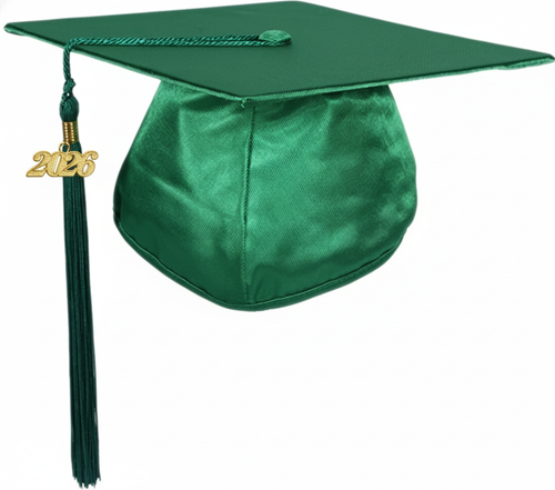 Cap and Gown Direct Shiny Kelly Green Graduation Cap and Tassel