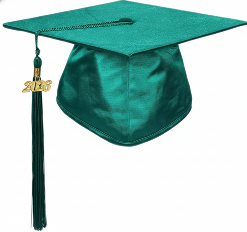 Cap and Gown Direct Shiny Hunter Green Graduation Cap and Tassel