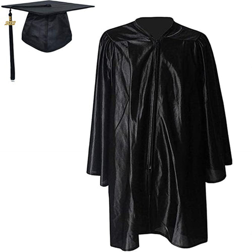 Cap and Gown Direct Shiny Kinder Black Cap, Gown & Tassel for Graduation